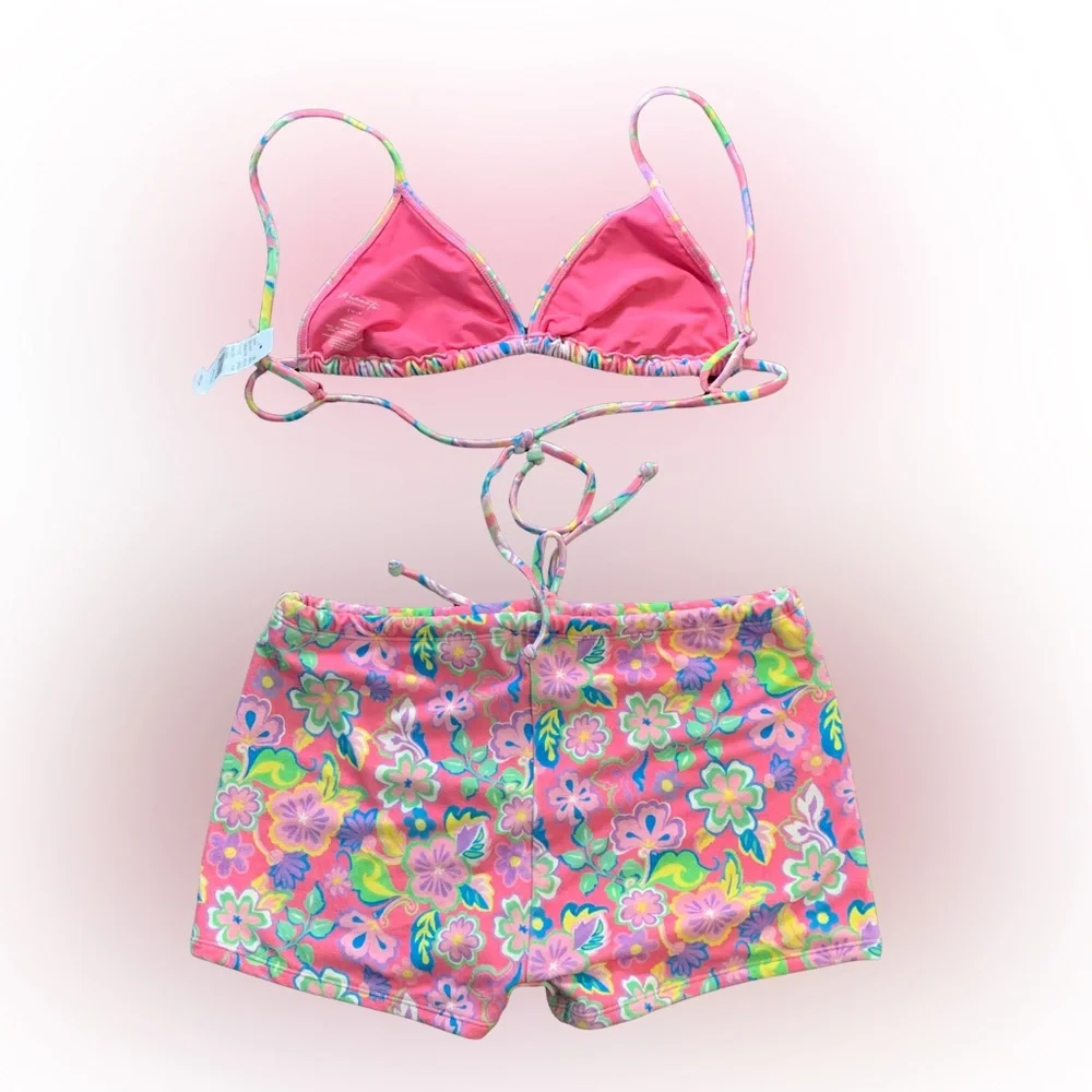 NWT_Pink Floral Boyshort Bikini Bottoms__NWT - Picture 3 of 9